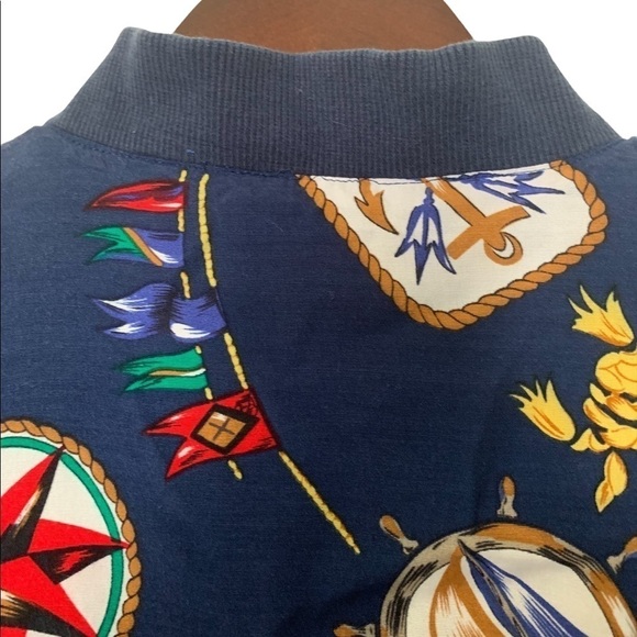 VINTAGE | Women’s Navy Nautical Bomber Windbreaker Zip Up Jacket | Size XL - Picture 11 of 16